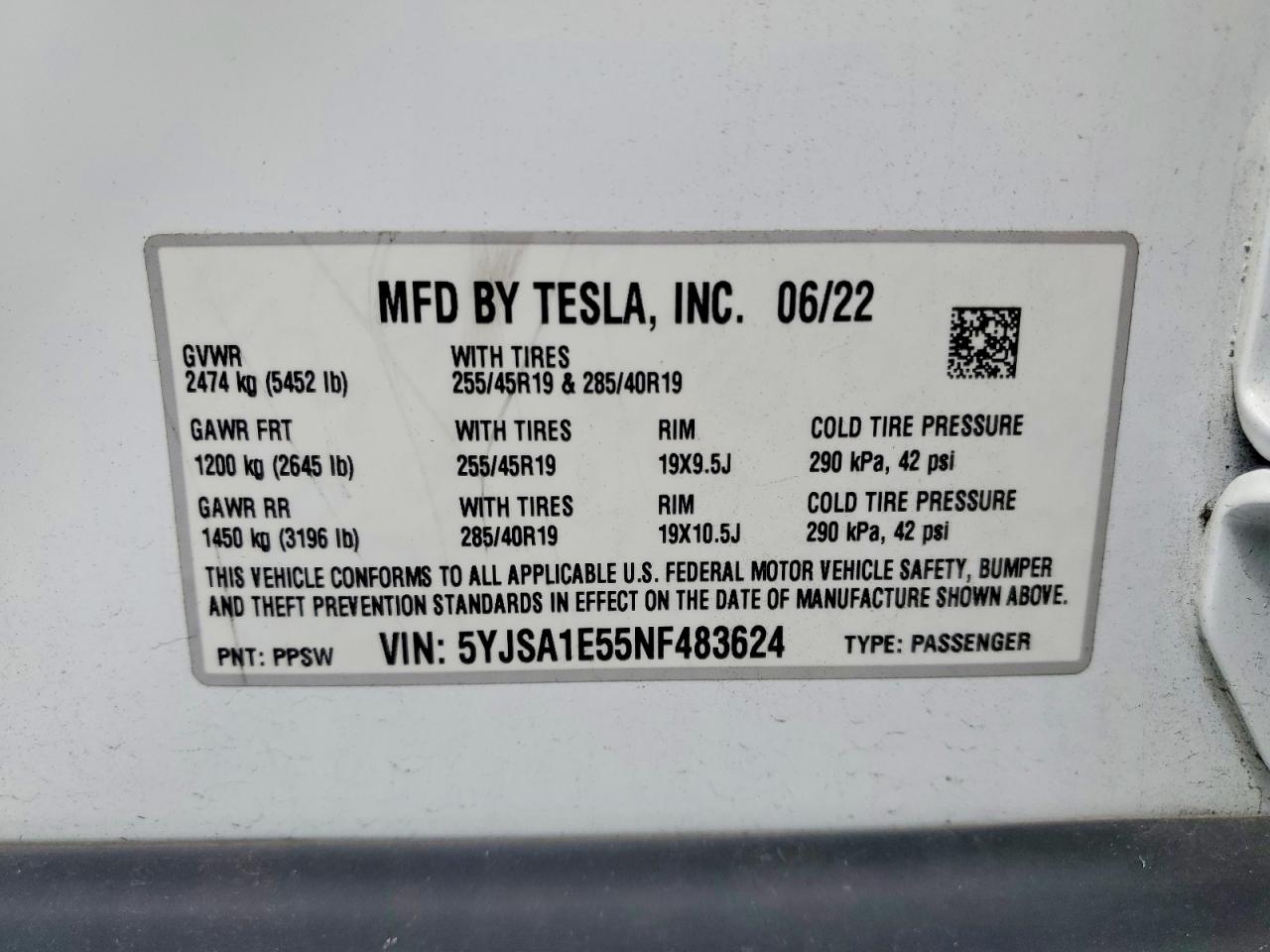 2022 TESLA MODEL S