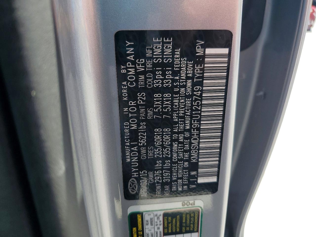 2015 HYUNDAI SANTA FE