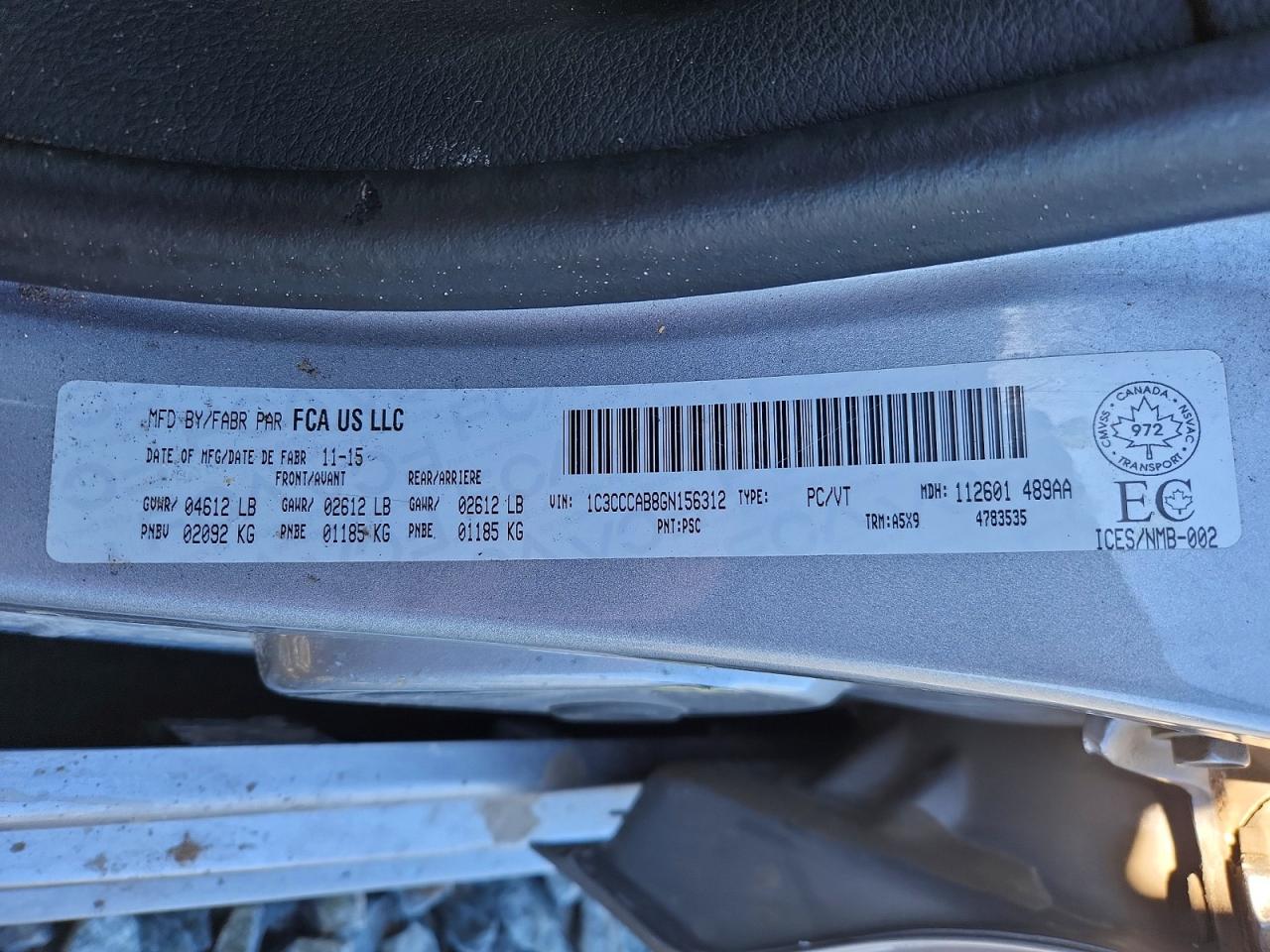 2016 CHRYSLER 200