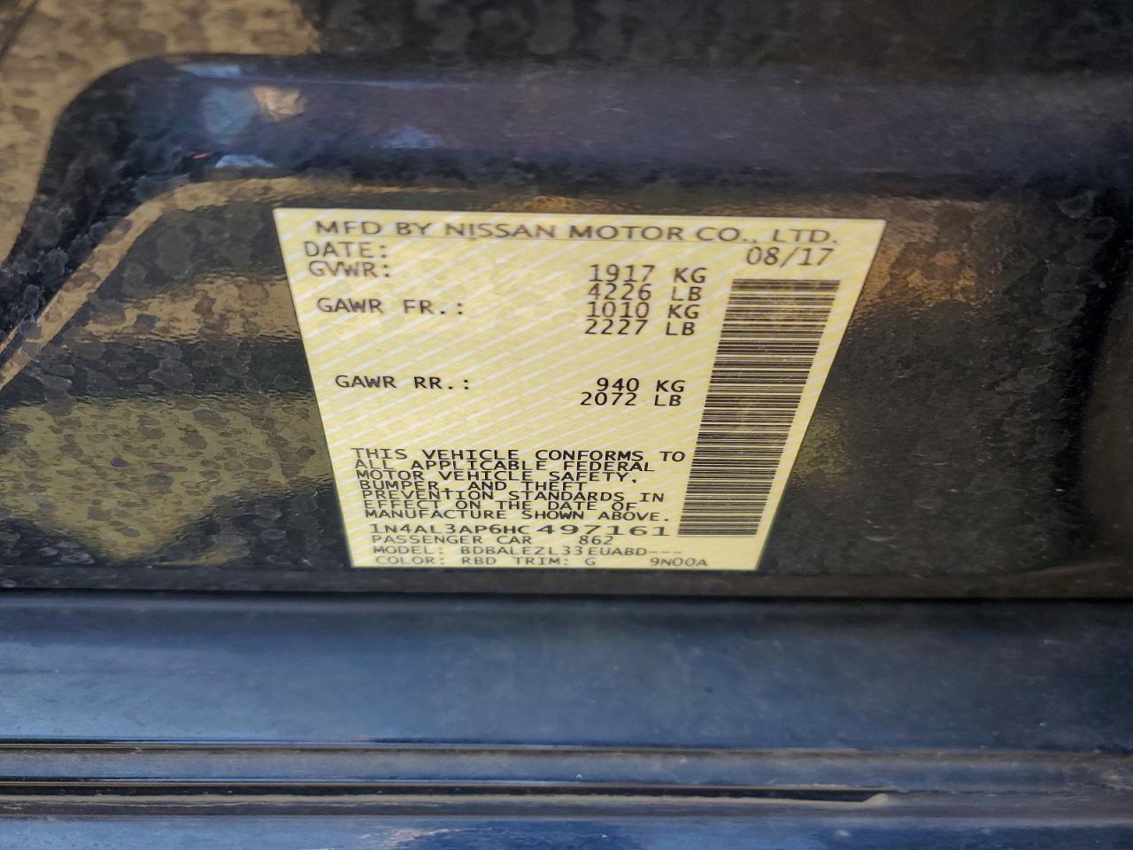 2017 NISSAN ALTIMA