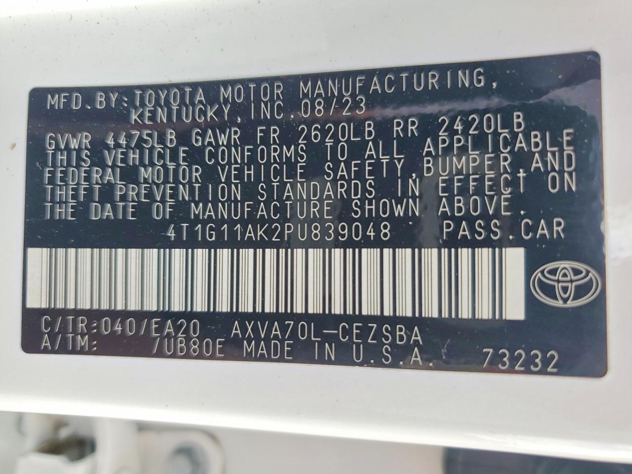 2023 TOYOTA CAMRY