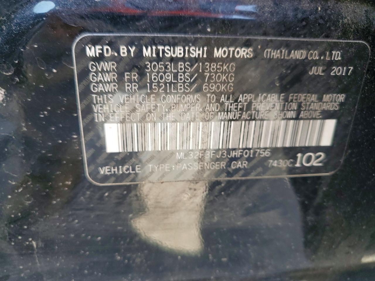 2018 MITSUBISHI MIRAGE