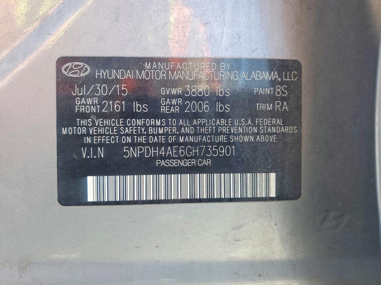 2016 HYUNDAI ELANTRA