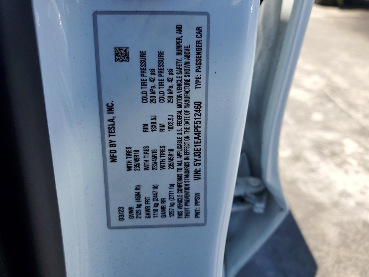 2023 TESLA MODEL 3