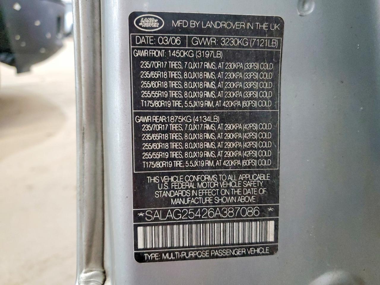 2006 LAND ROVER LR3