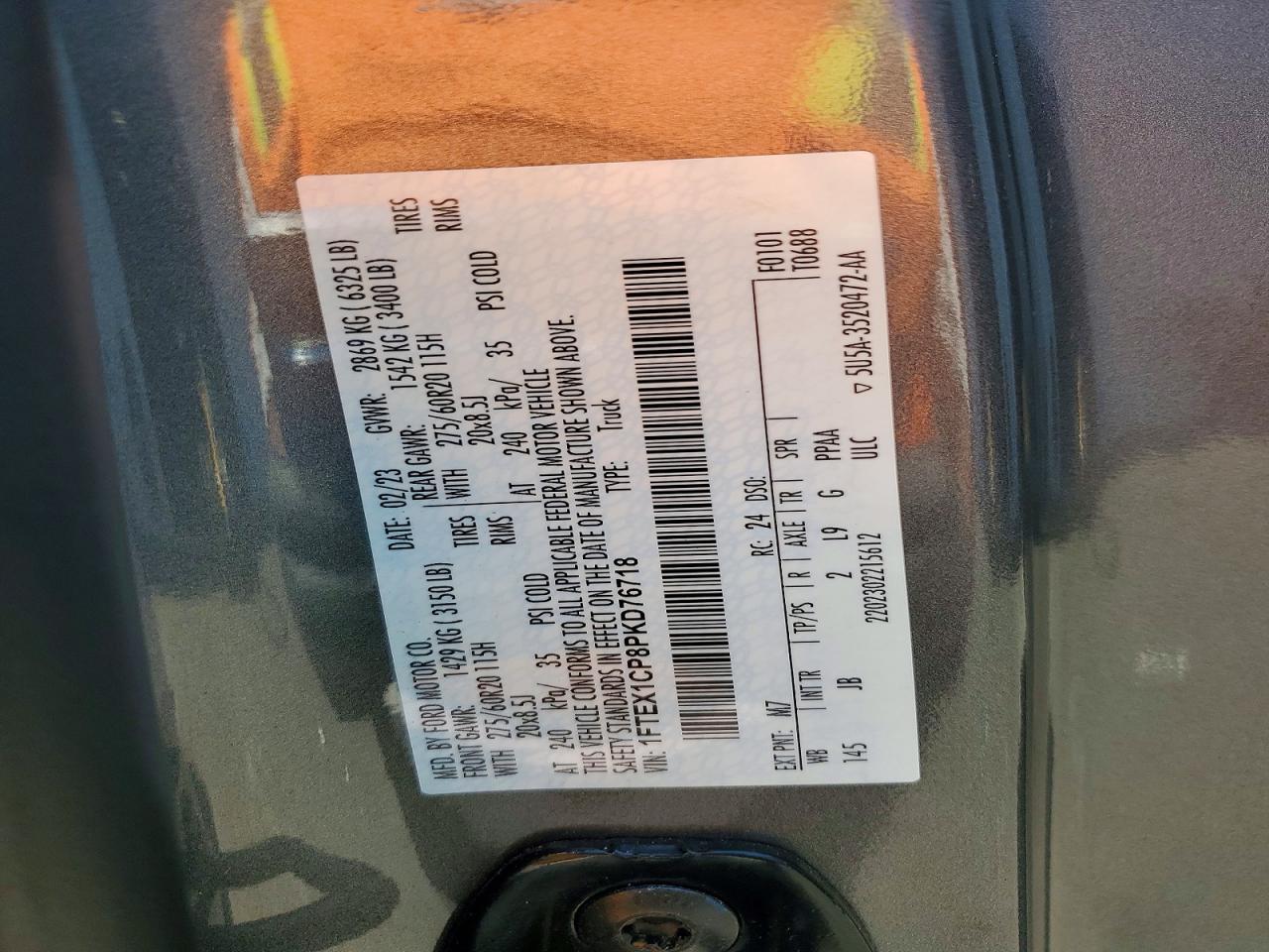 2023 FORD F150