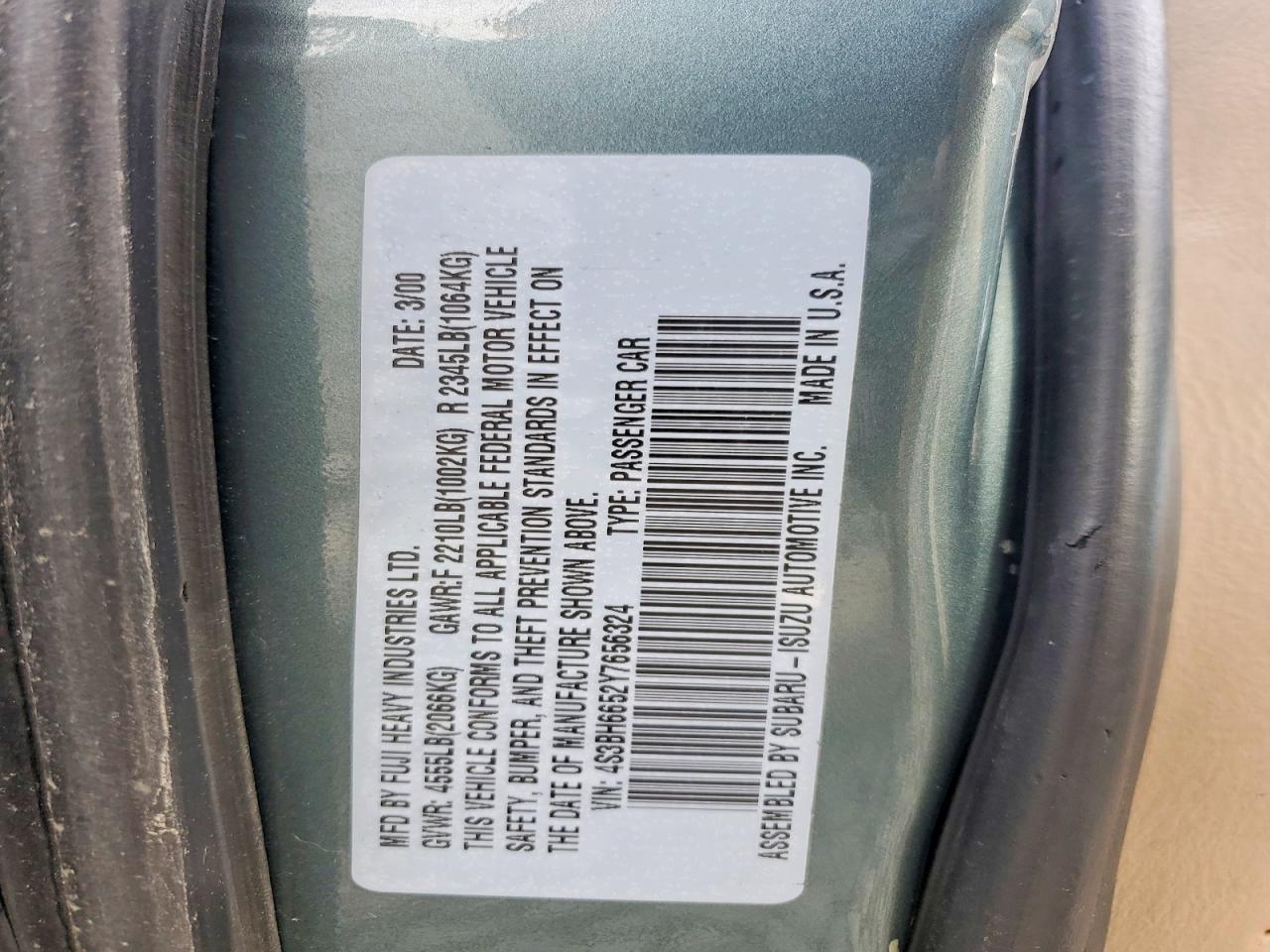2000 SUBARU LEGACY