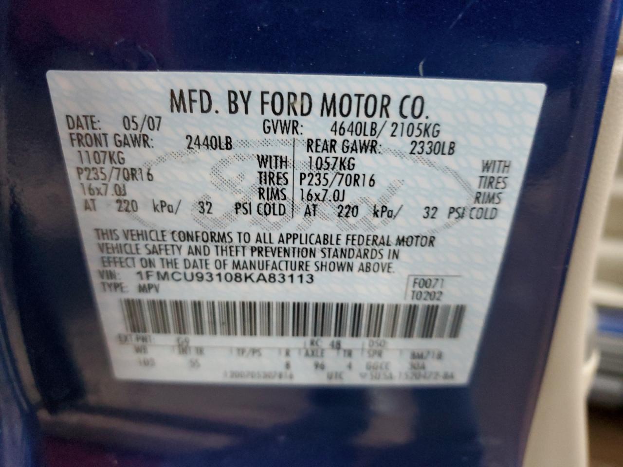 2008 FORD ESCAPE