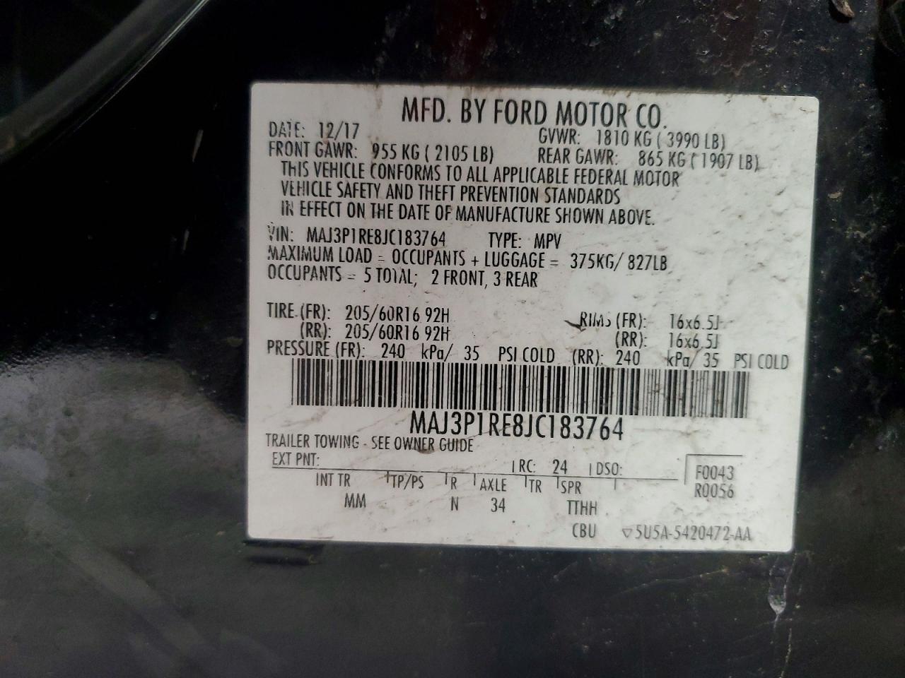 2018 FORD ECOSPORT