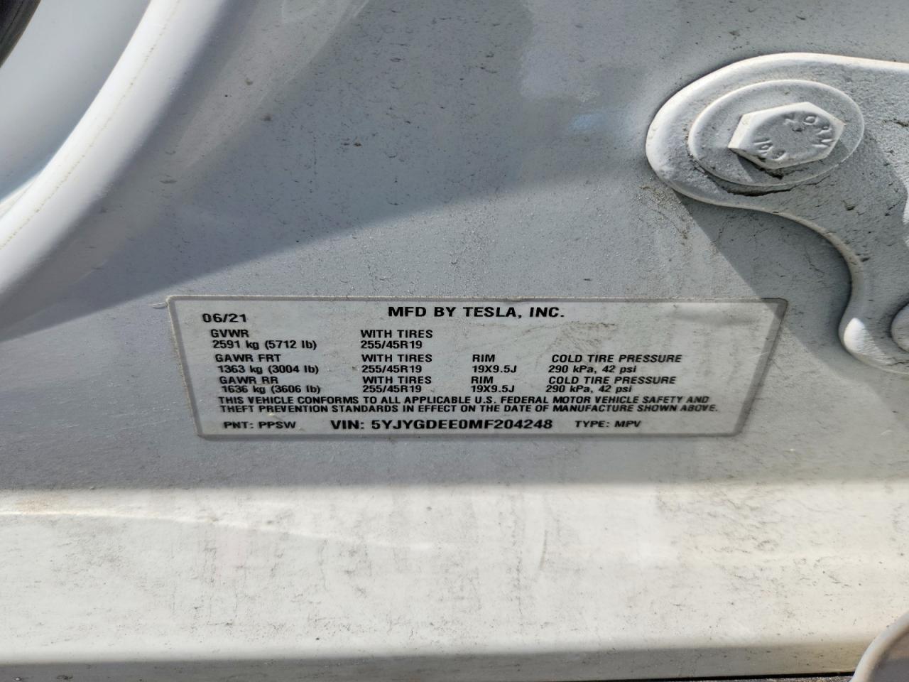 2021 TESLA MODEL Y