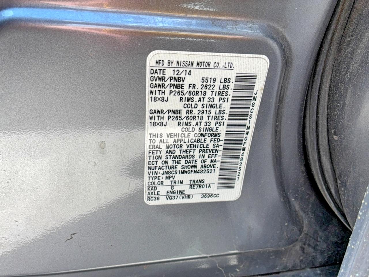 2015 INFINITI QX70