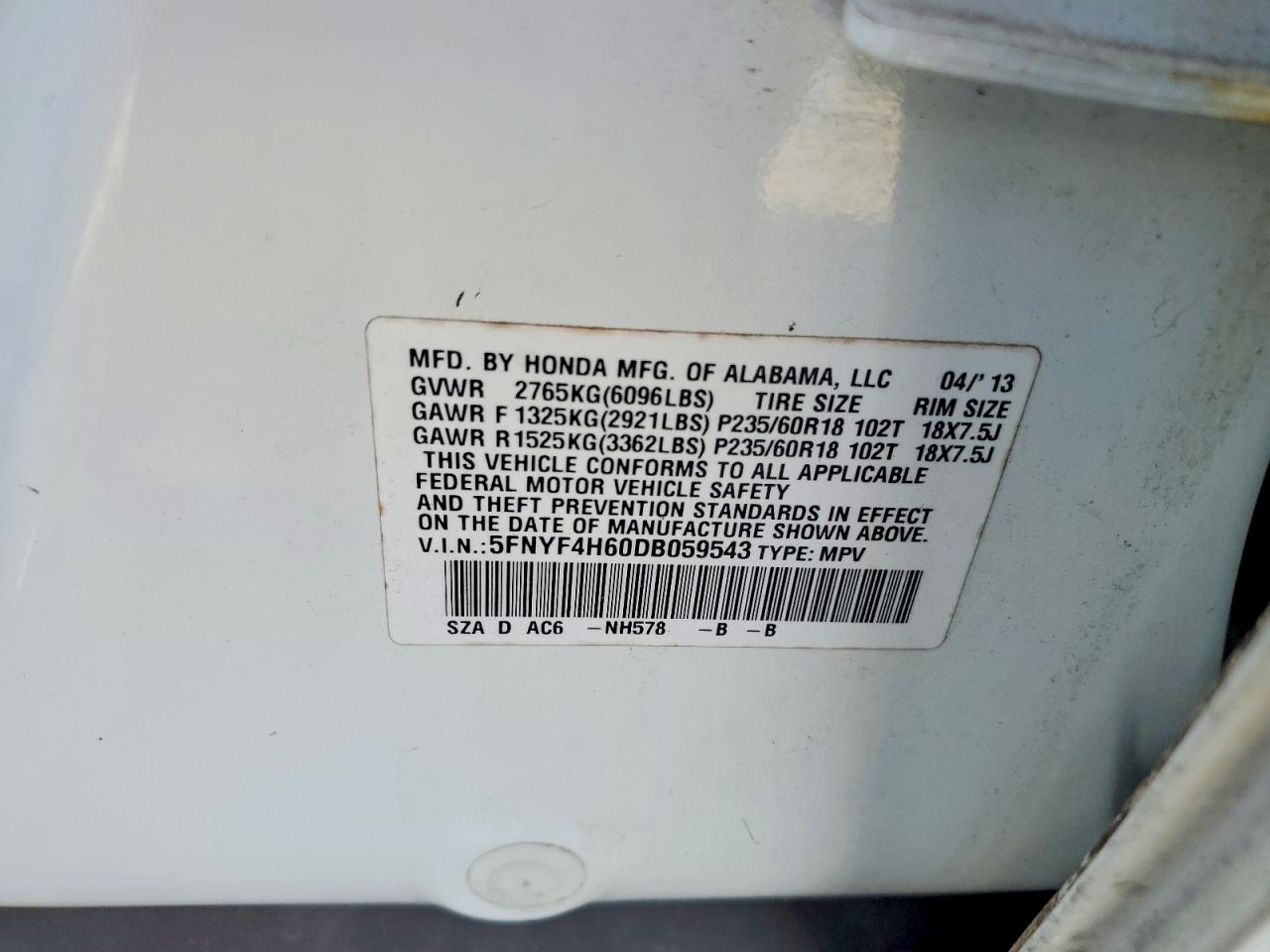 2013 HONDA PILOT