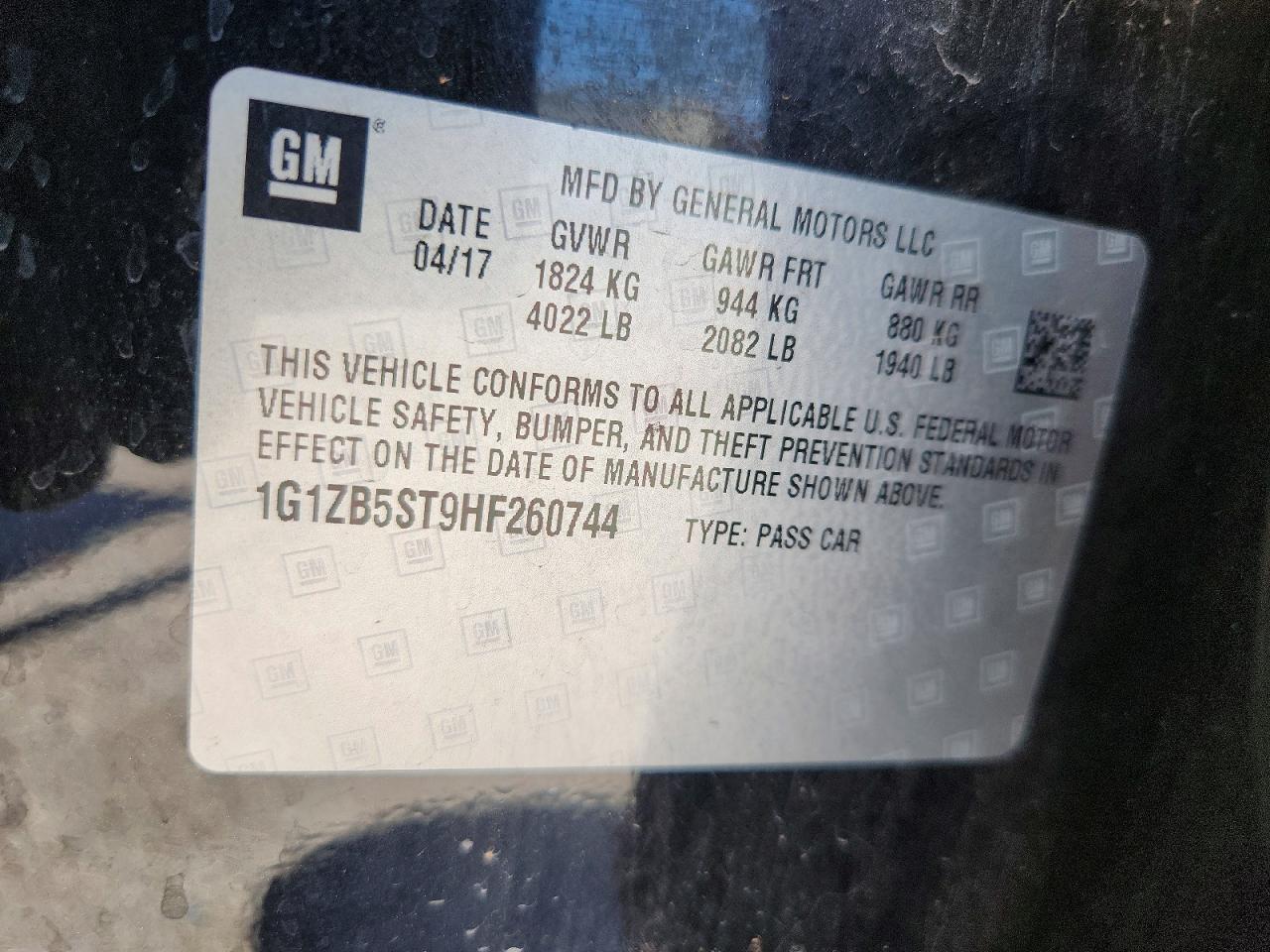2017 CHEVROLET MALIBU