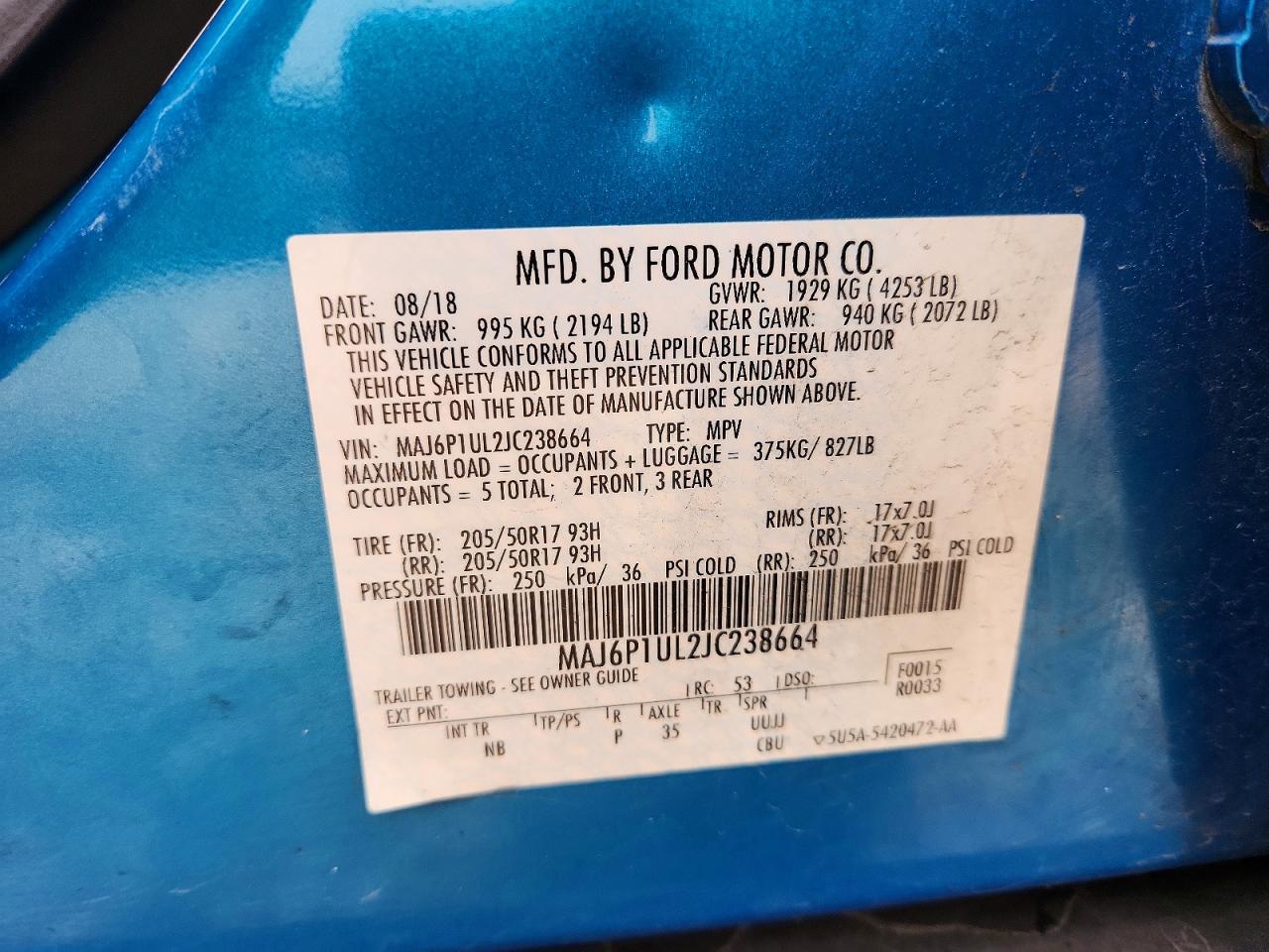 2018 FORD ECOSPORT