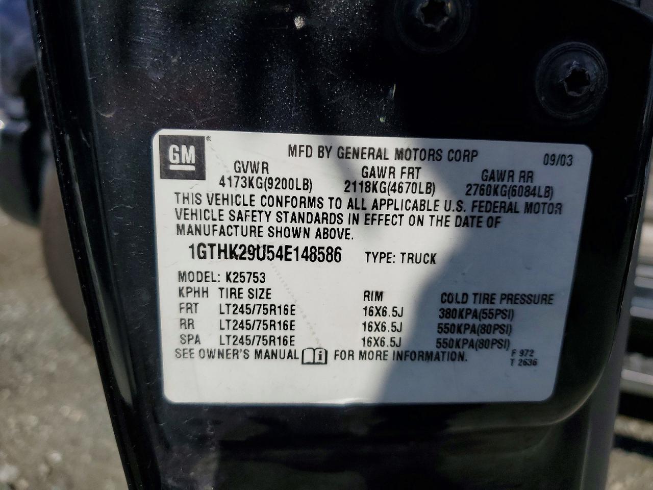 2004 GMC SIERRA 250