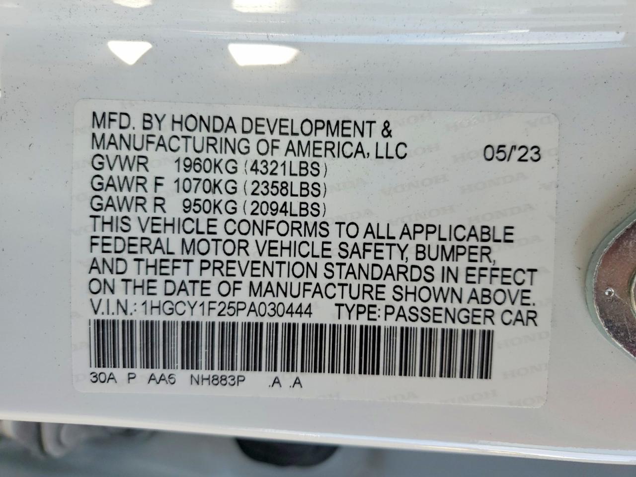 2023 HONDA ACCORD