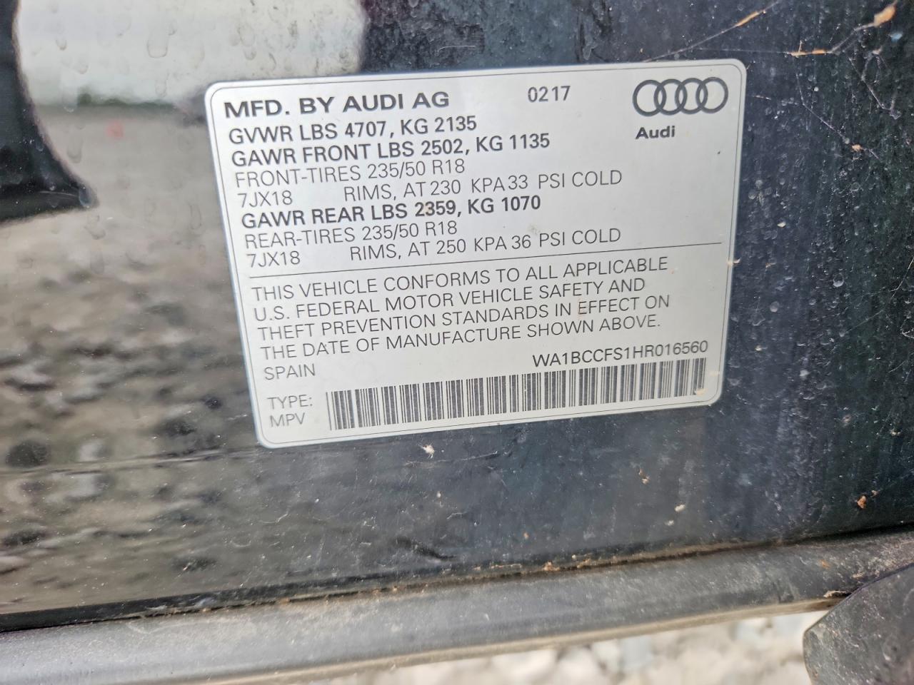 2017 AUDI Q3