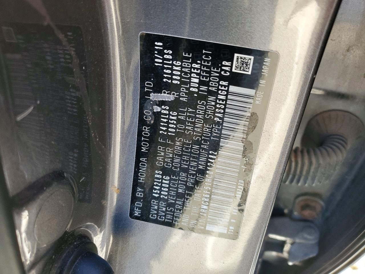 2017 HONDA ACCORD