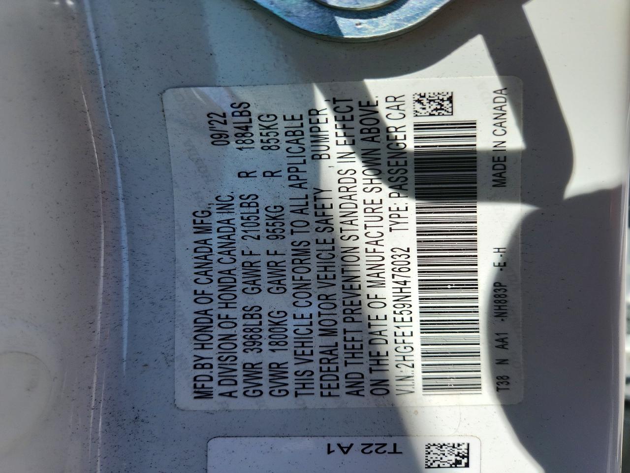 2022 HONDA CIVIC