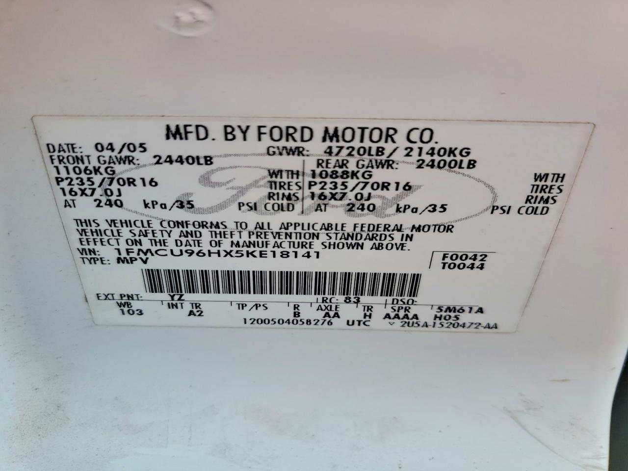 2005 FORD ESCAPE