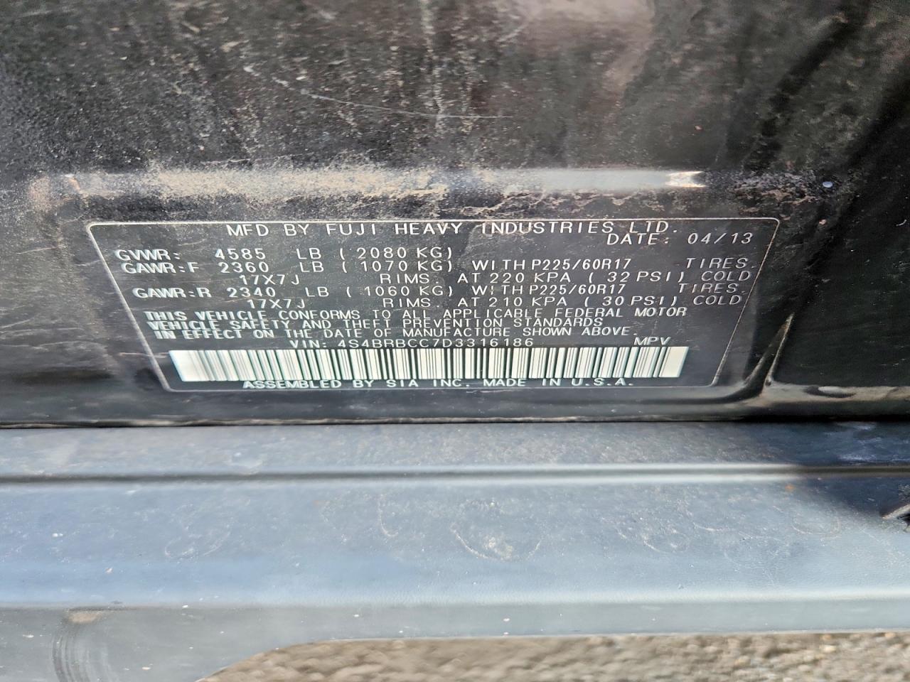 2013 SUBARU OUTBACK