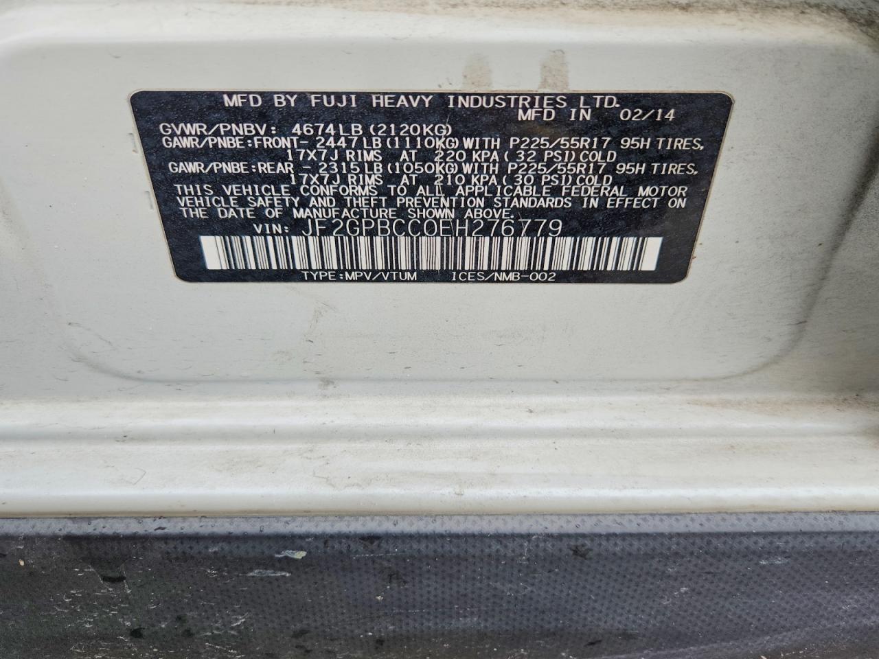 2014 SUBARU XV