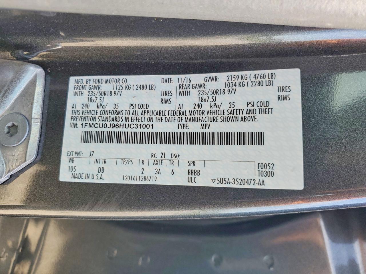 2017 FORD ESCAPE