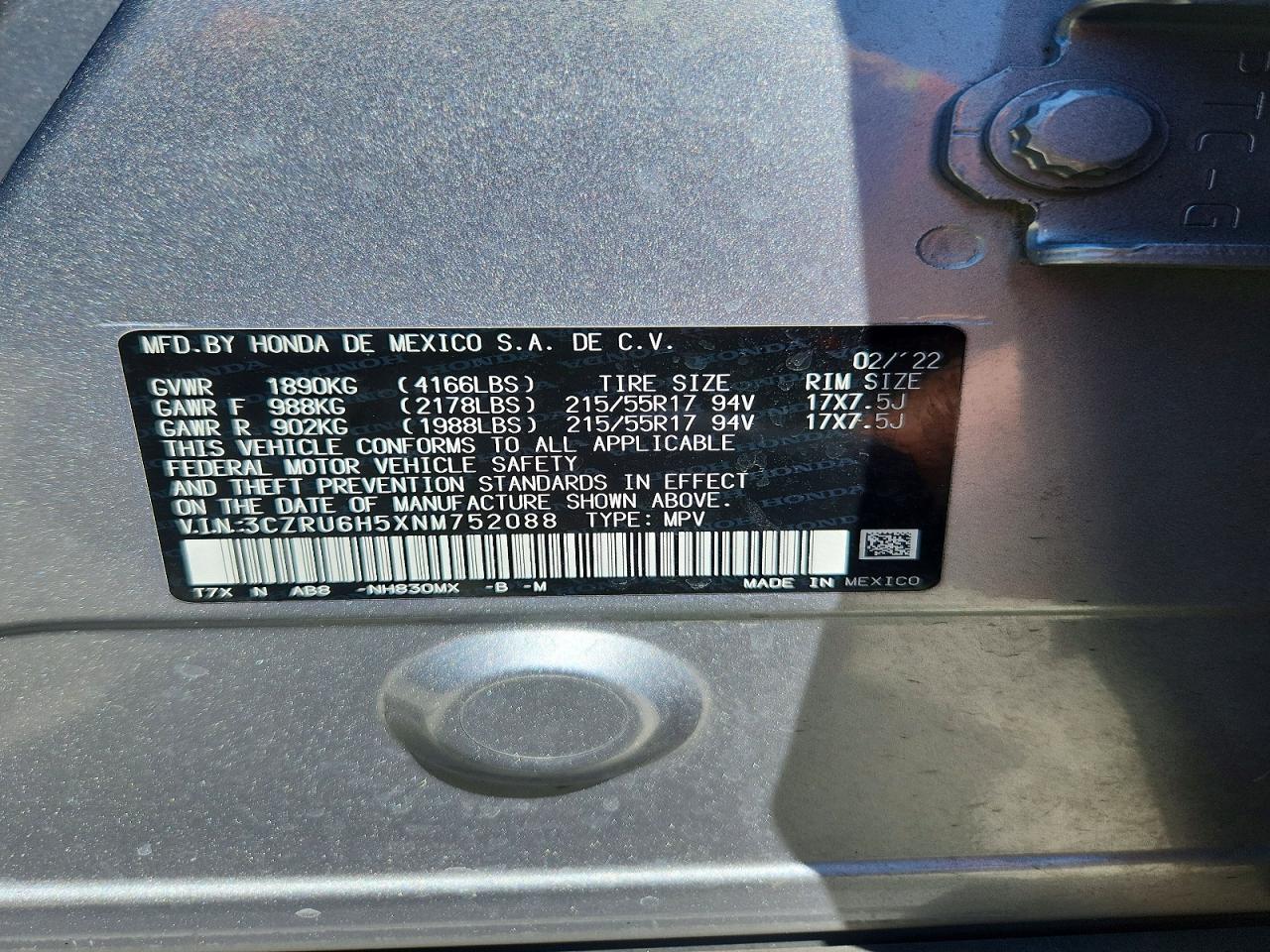 2022 HONDA HR-V