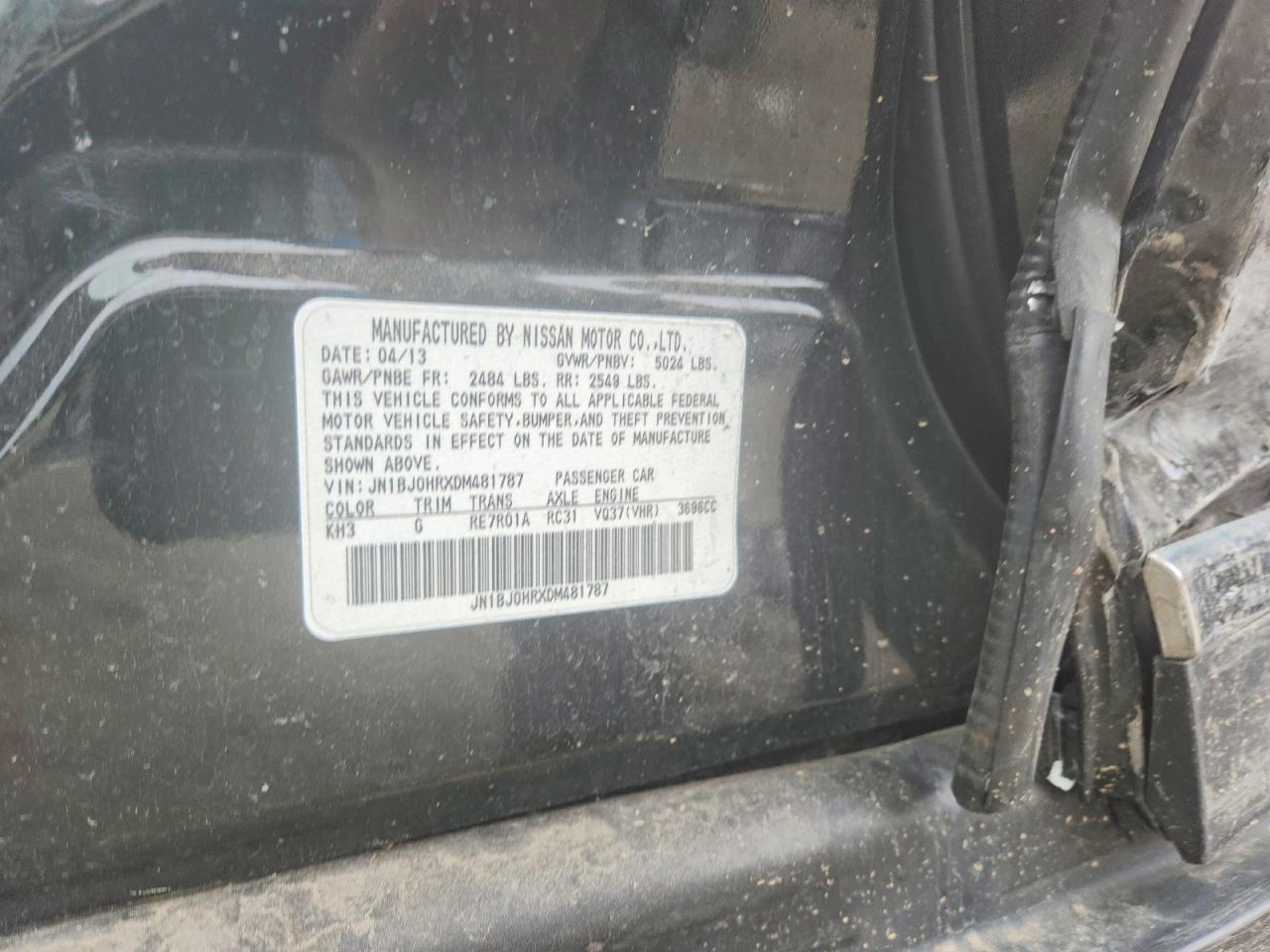 2013 INFINITI EX37 BASE