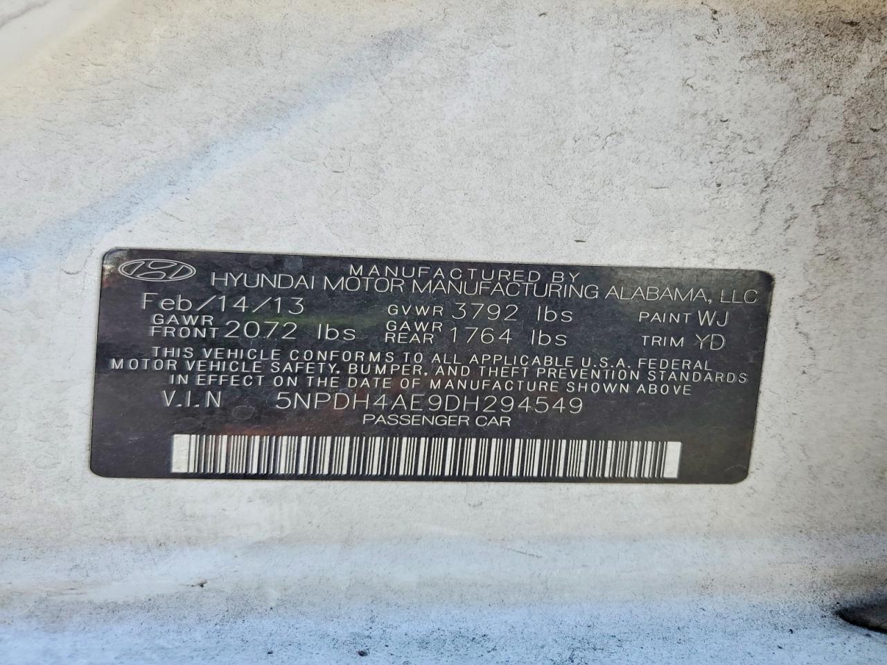 2013 HYUNDAI ELANTRA