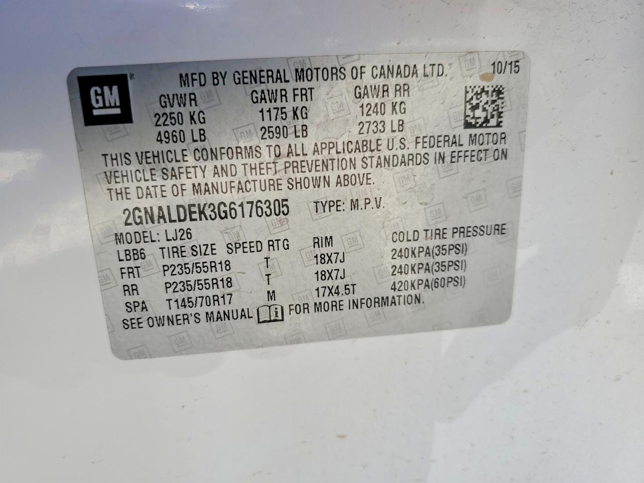 2016 CHEVROLET EQUINOX