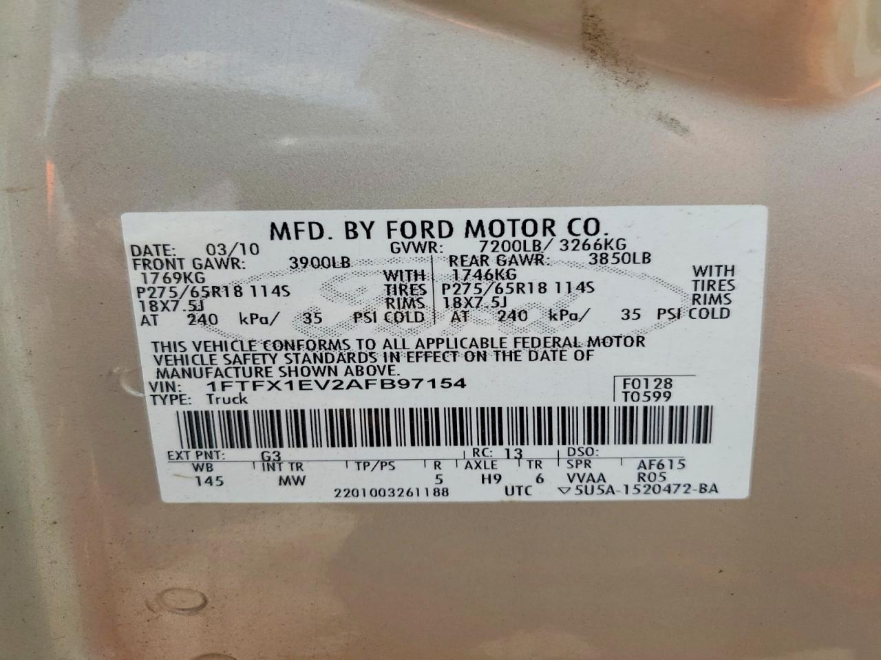 2010 FORD F150