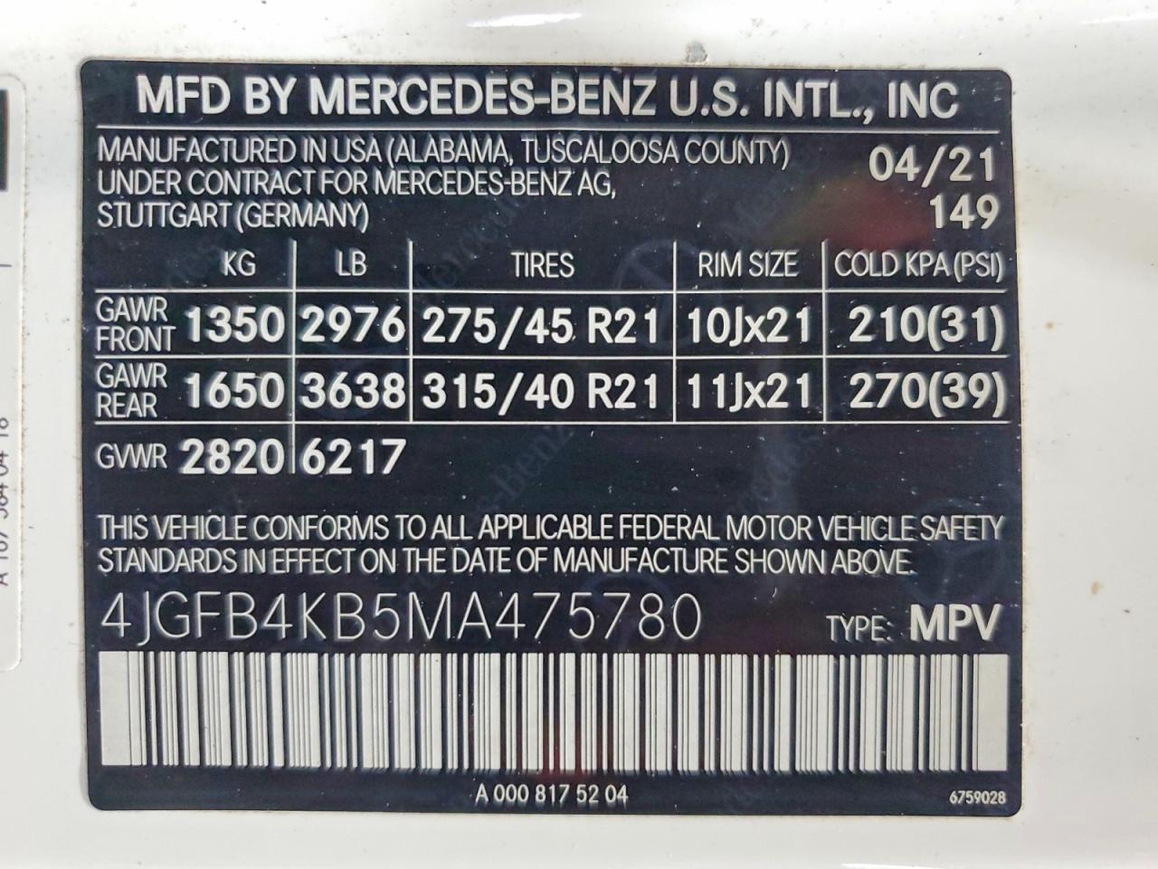 2021 MERCEDES-BENZ GLE-CLASS
