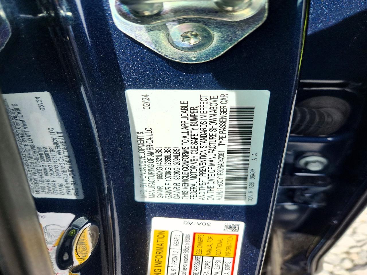 2024 HONDA ACCORD