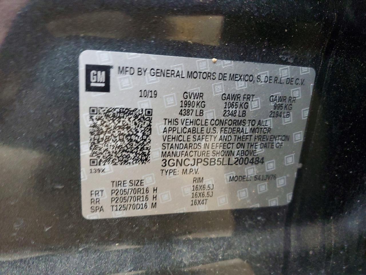2020 CHEVROLET TRAX