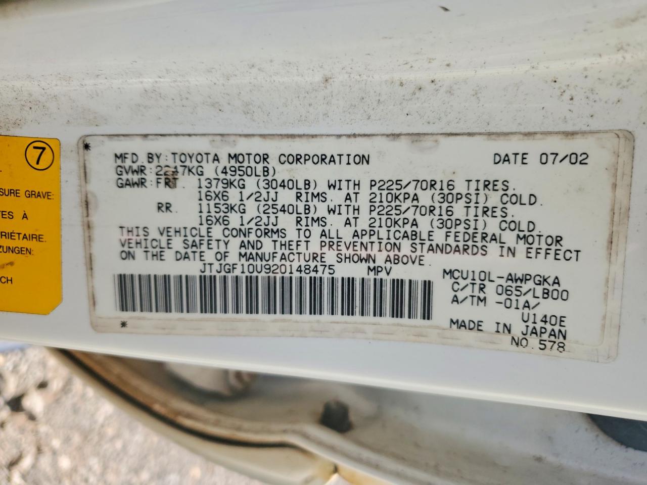 2002 LEXUS RX300