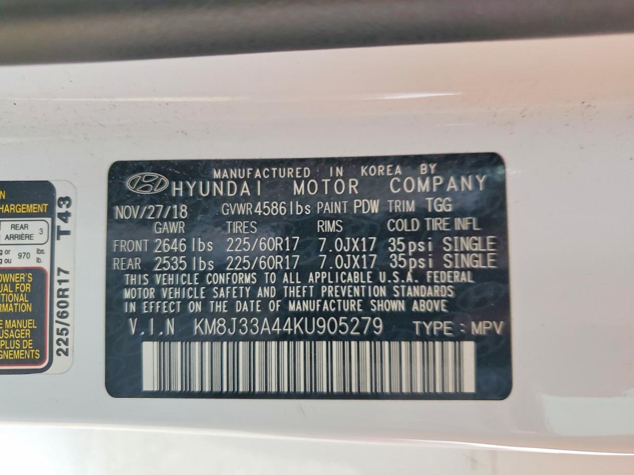 2019 HYUNDAI TUCSON