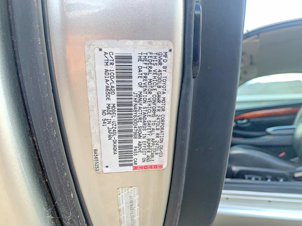 2003 LEXUS SC430
