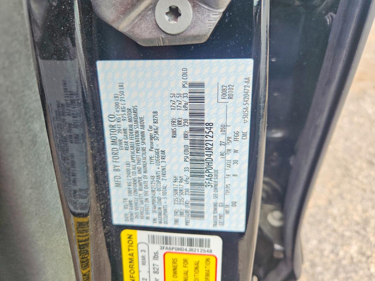 2018 FORD FUSION