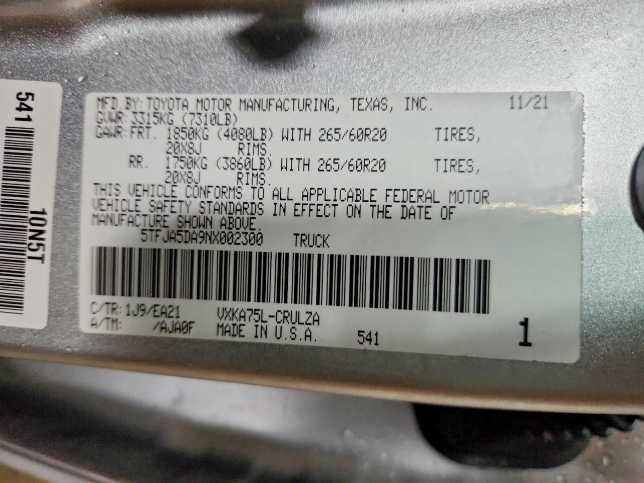 2022 TOYOTA TUNDRA