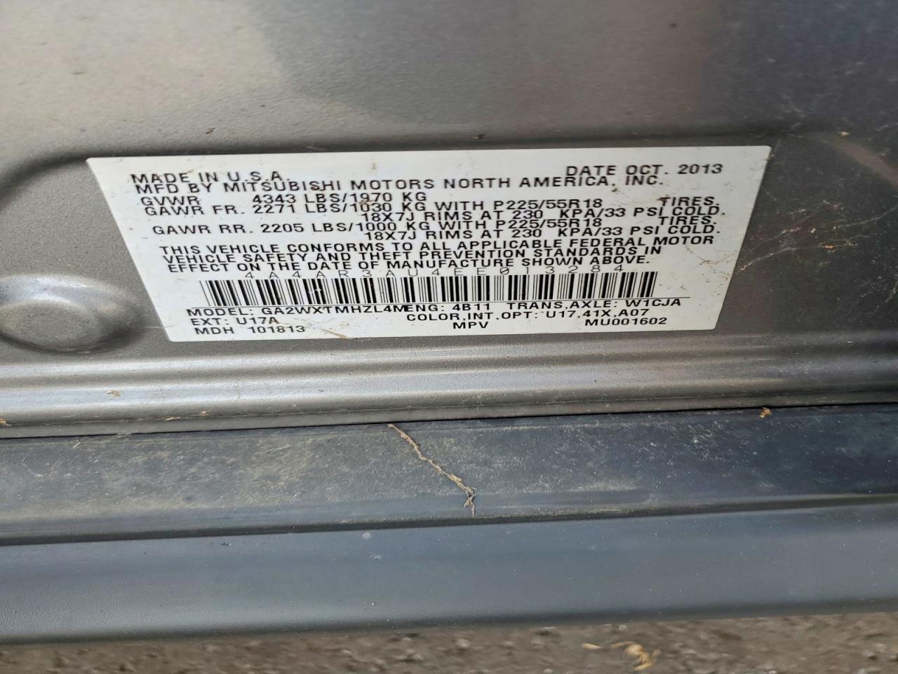 2014 MITSUBISHI OUTLANDER