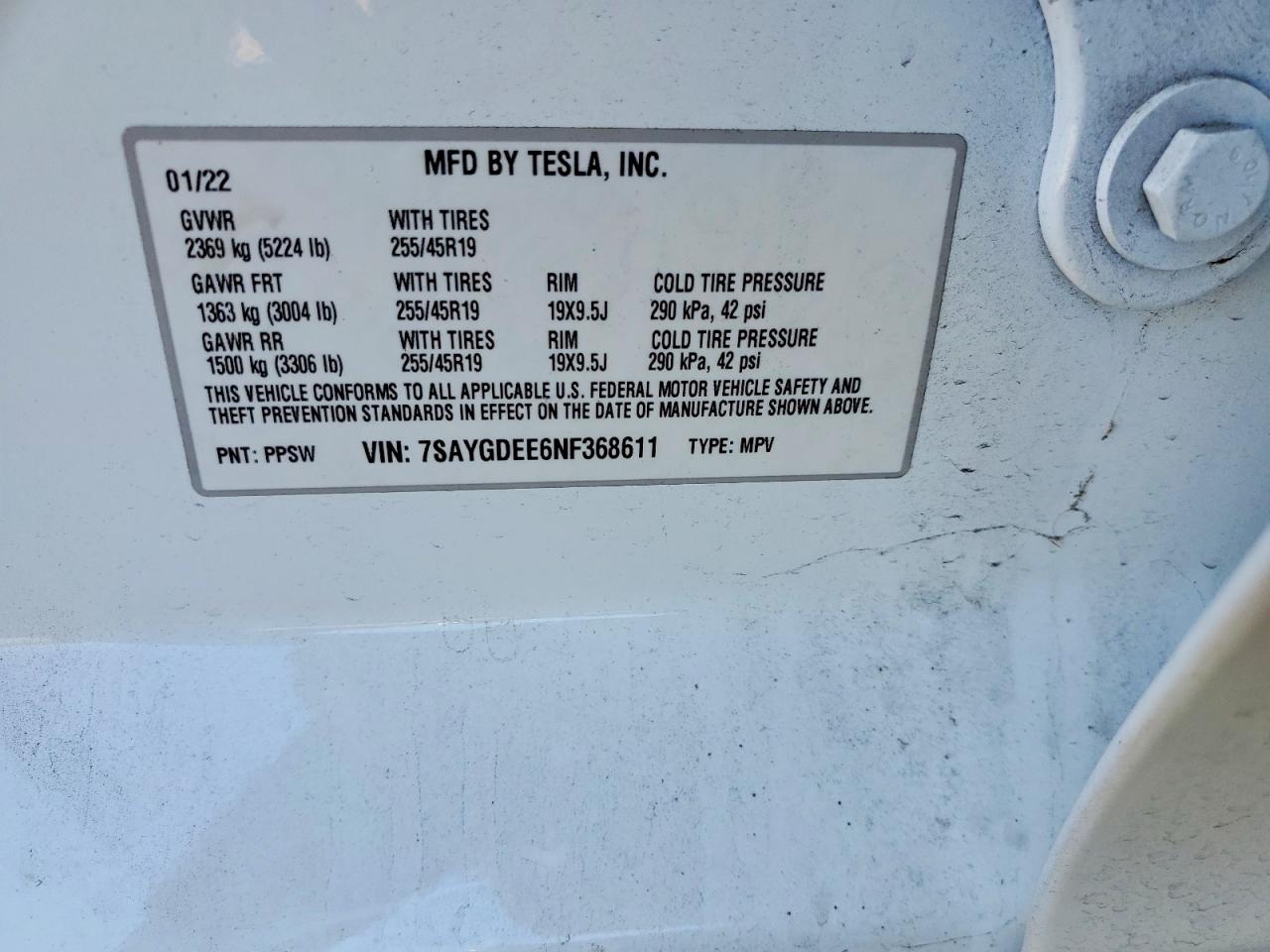 2022 TESLA MODEL Y