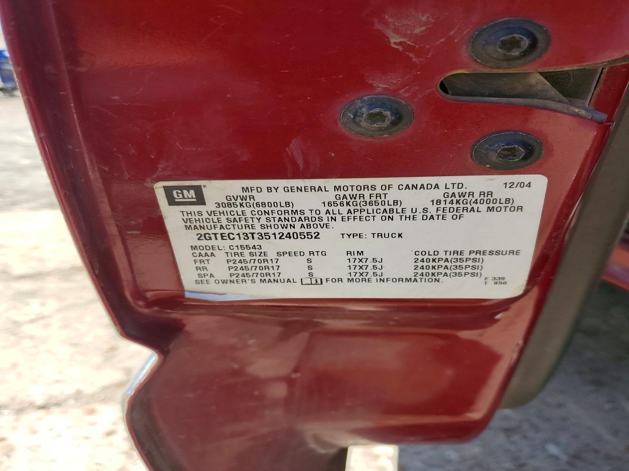 2005 GMC SIERRA