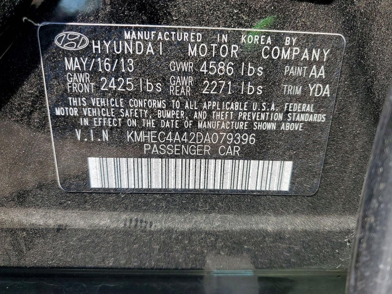 2013 HYUNDAI SONATA