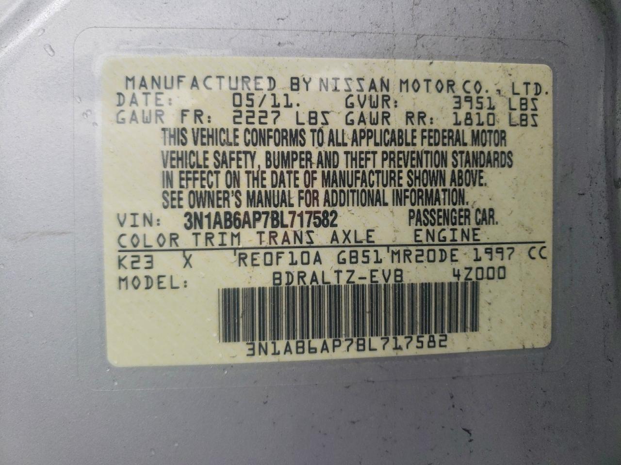 2011 NISSAN SENTRA