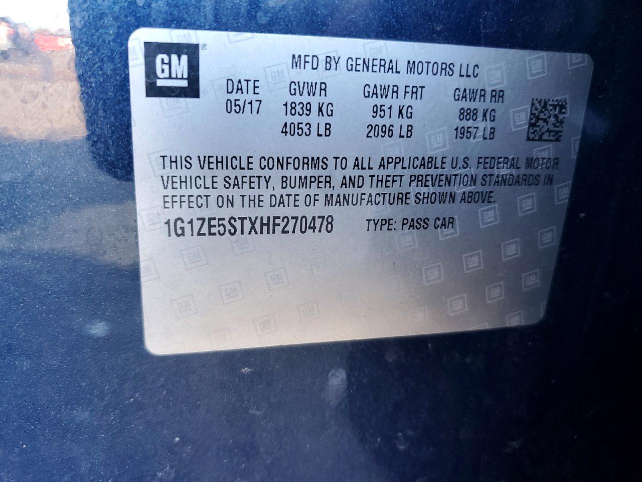 2017 CHEVROLET MALIBU