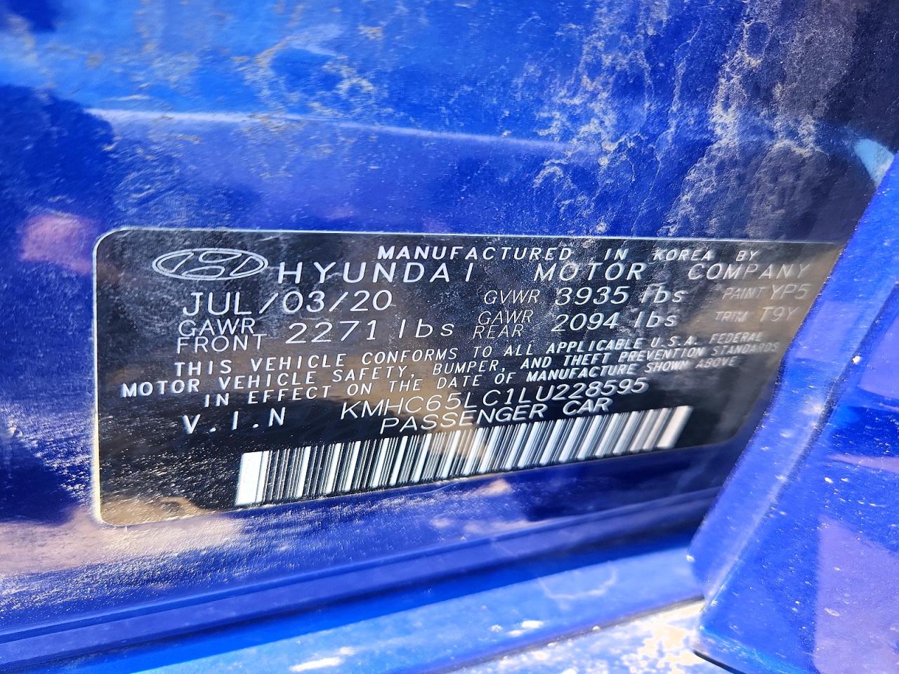 2020 HYUNDAI IONIQ