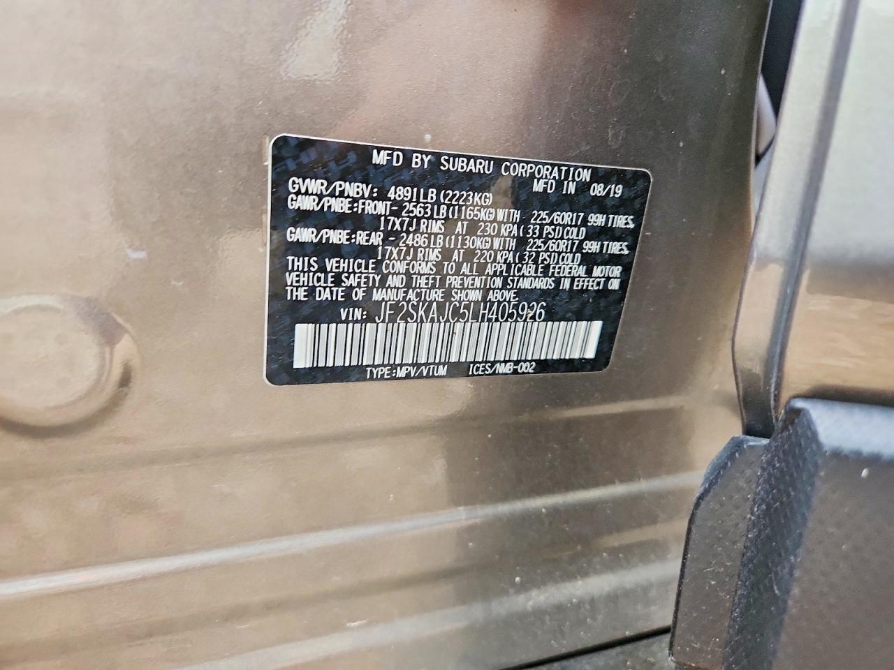 2020 SUBARU FORESTER