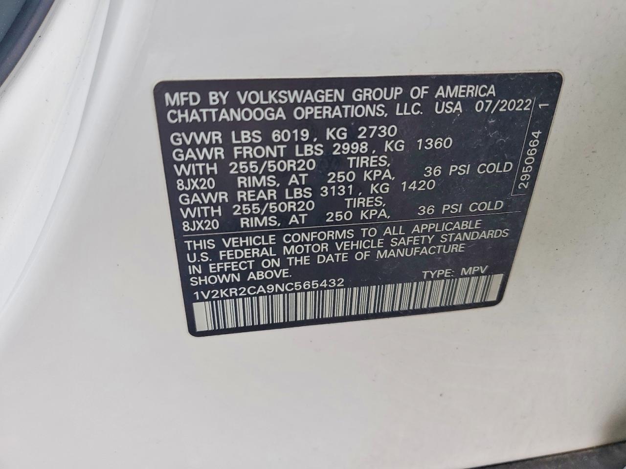 2022 VOLKSWAGEN ATLAS