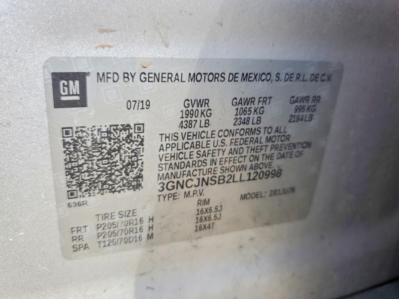 2020 CHEVROLET TRAX